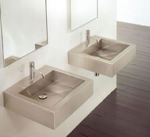 lavabos inox en acier, Lavabos