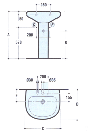 Lavabo Ideal Standard Tesi